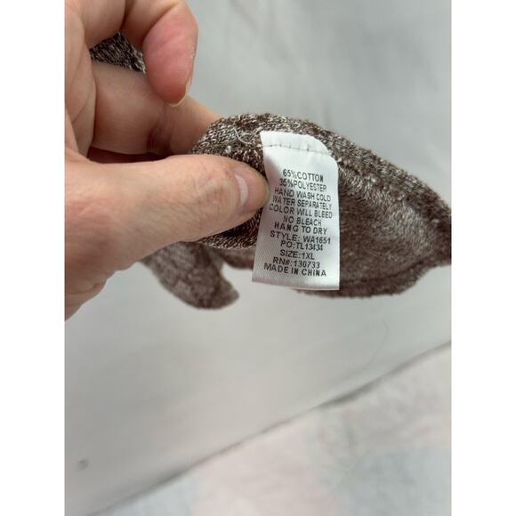 Umgee Brown women's  Oversized Cowl Neck Lightweight Sweater - 1XL - Picture 6 of 8